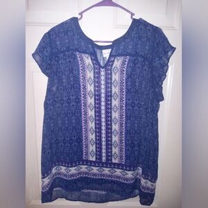 Liz Claiborne Sleeveless Sheer shirt with tank underneath Size XL 100% Polyester